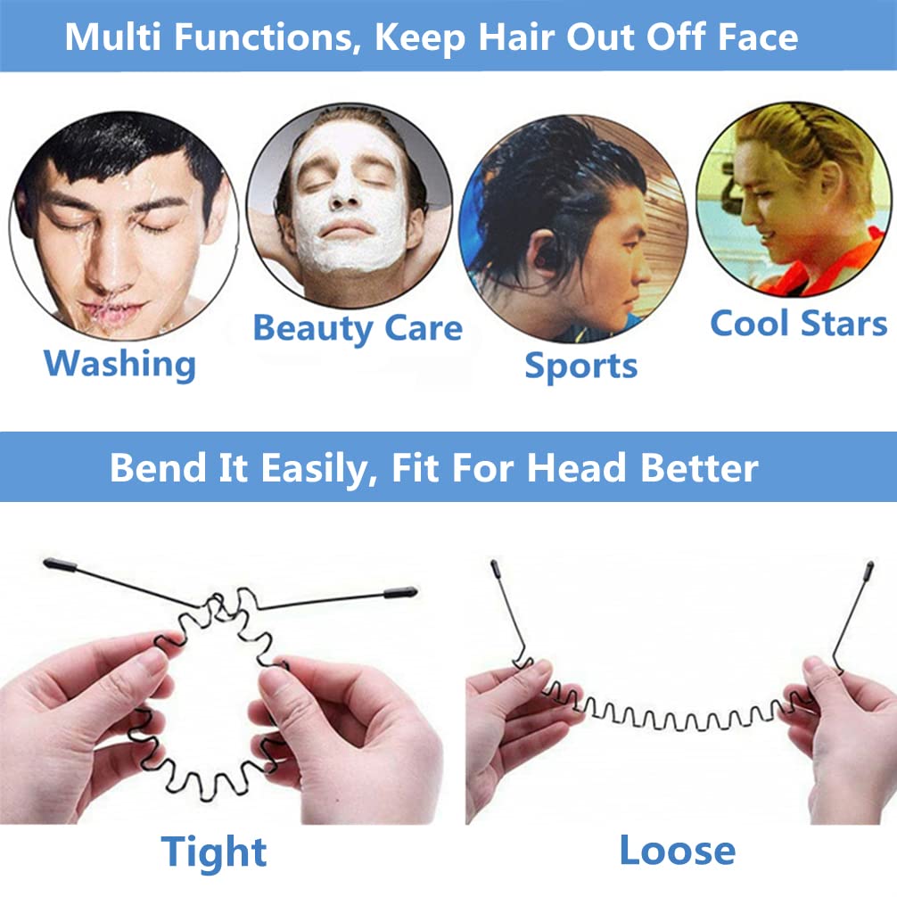 Bodbop Xingzhe 2 Pcs Metal Hair Bands For Men Headbands Mens Hair Band Women'S Fashion Headband Stylish Sports Hairband Head Hoo