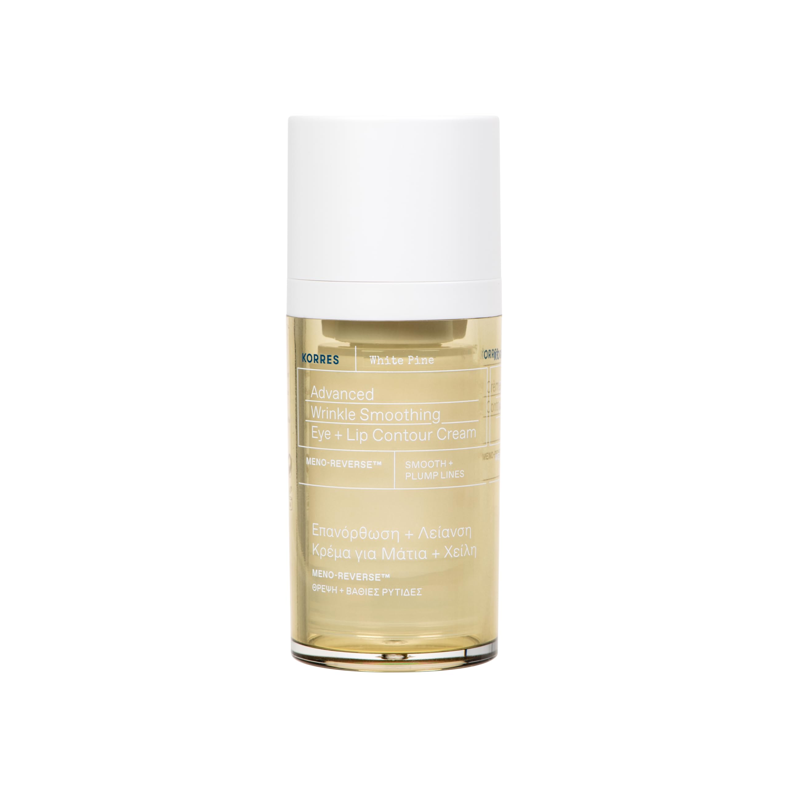 KORRES White Pine MenoReverse Smooth Eye + Lip Contour Cream, 0.51 Fl Oz