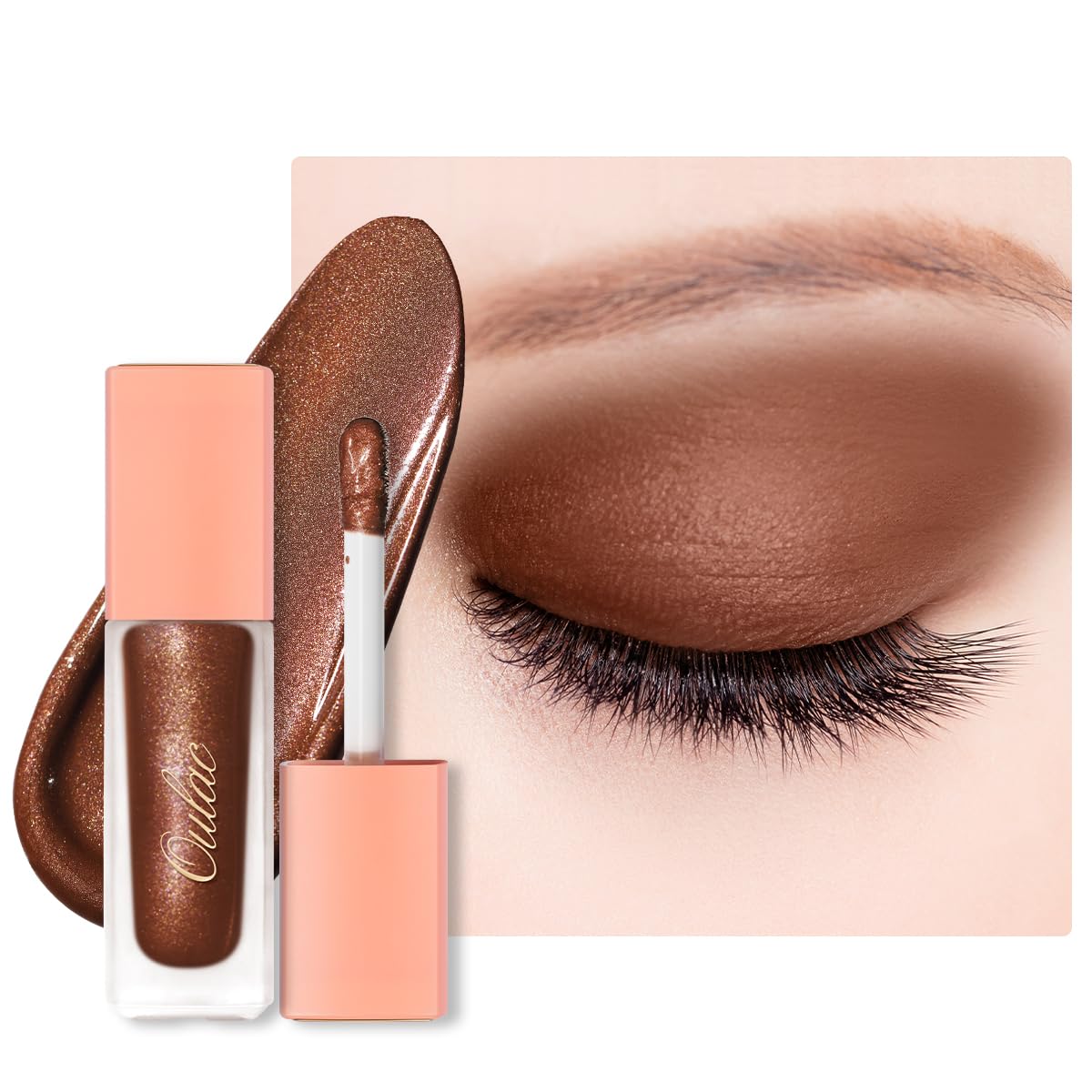 Oulac Matte Eye Shadow Matte Eyeshadow Coffe Eyeshadow Liquid Eyeshadow Base& Cream Bronzer Duo| Buildable Smooth Eye Makeup, Wr
