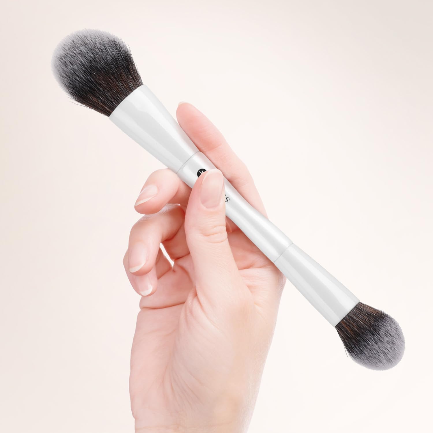 KINGMAS Round Foundation Brush, Double-ended Kabuki Makeup Brush, Large Foundation Brush and Medium Concealer Brush for Beauty L
