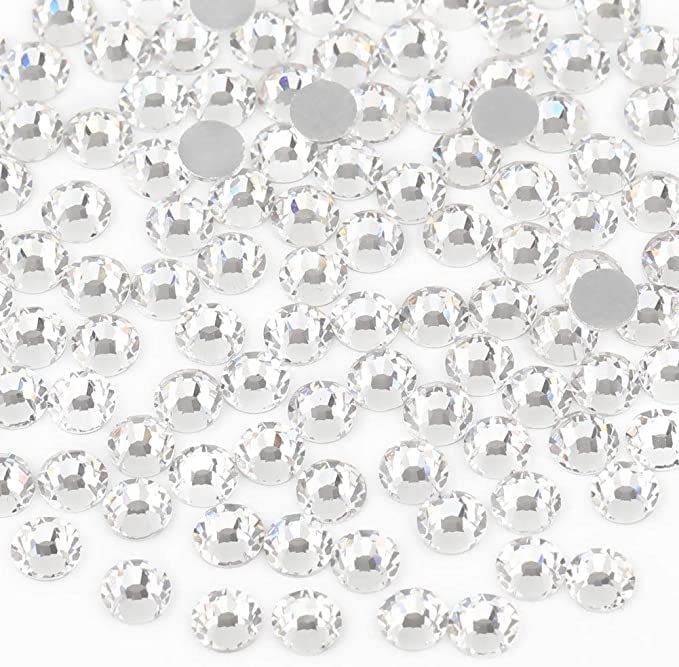 Beadsland 2880Pcs Flat Back Crystal Rhinestones Round Gems For Nail Art And Craft Glue Fix, Crystal,Ss16,3.8-4.0Mm