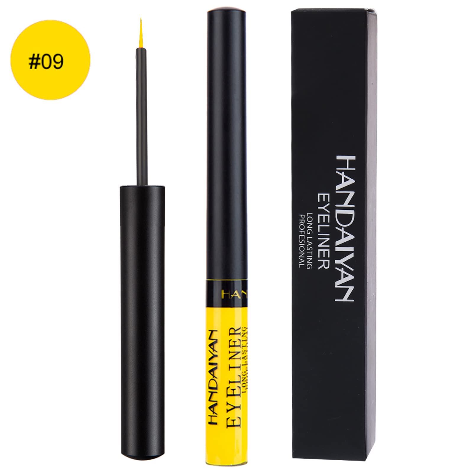 Dekrion Liquid Eyeliner, Matte Colored Eyeliners, Yellow Eyeliner, White Black Red Brown Green Purple Waterproof High-Pigmented
