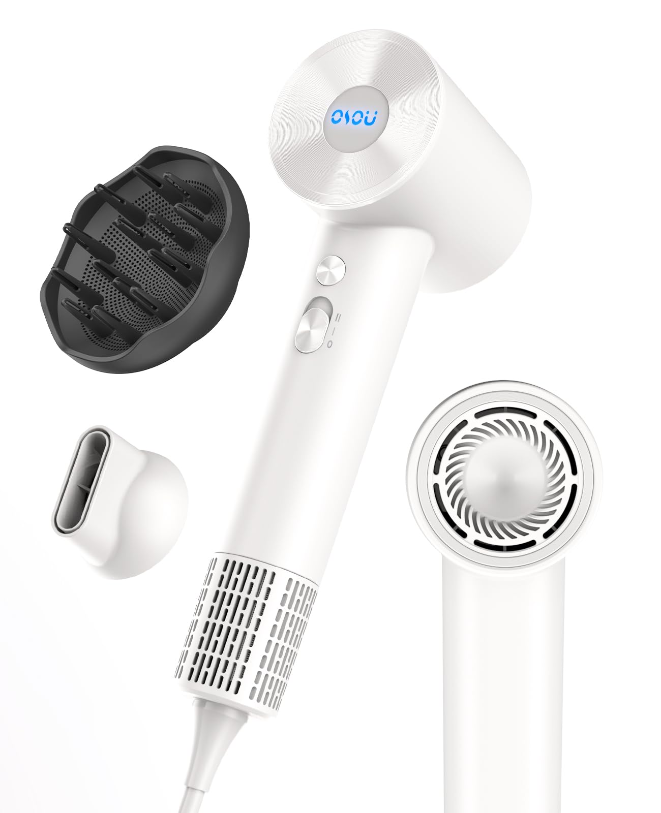 OSOU Hair Dryer with Diffuser for Curly Hair, Negative Ionic Hairdryer, High-Speed Blow Dryer with 110, 000 RPM Brushless Motor,