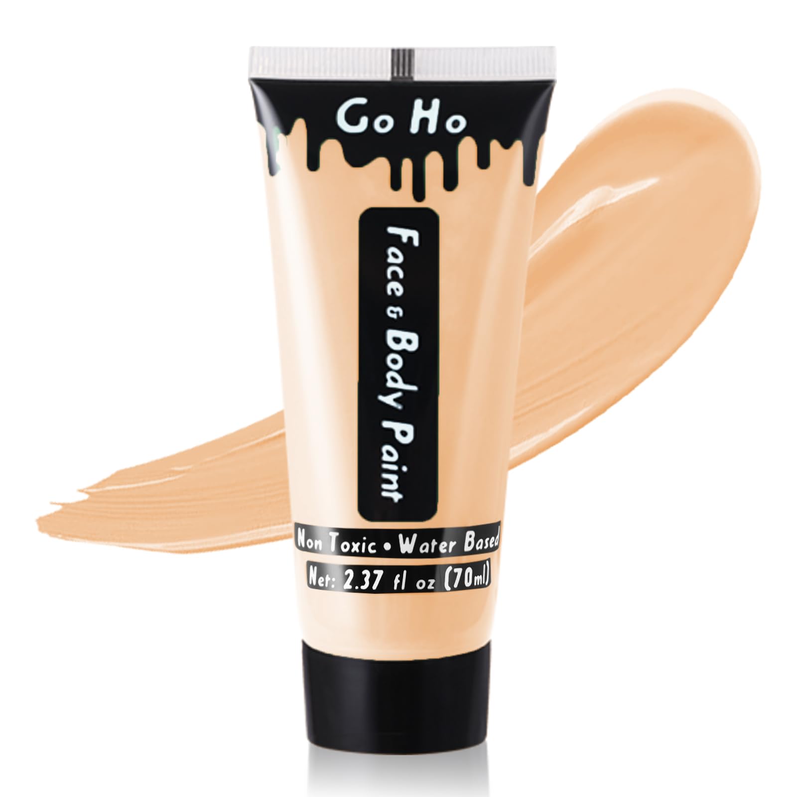 Go Ho Pastel Orange Body Paint Washable(2.37 Oz,70 Ml),Water Based Cream Pastel Orange Face Body Paint For Sfx Cosplay Costumes