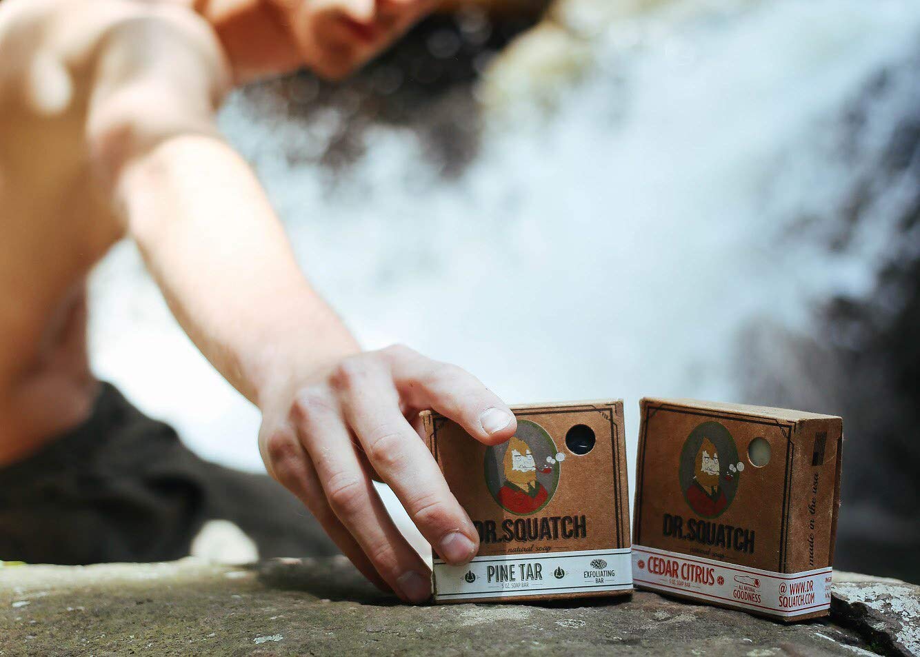Dr. Squatch Pine Tar Soap 2-Pack Bundle - Mens Bar with Natural Woodsy Scent and Skin Exfoliating Scrub - Handmade with Pine, Co