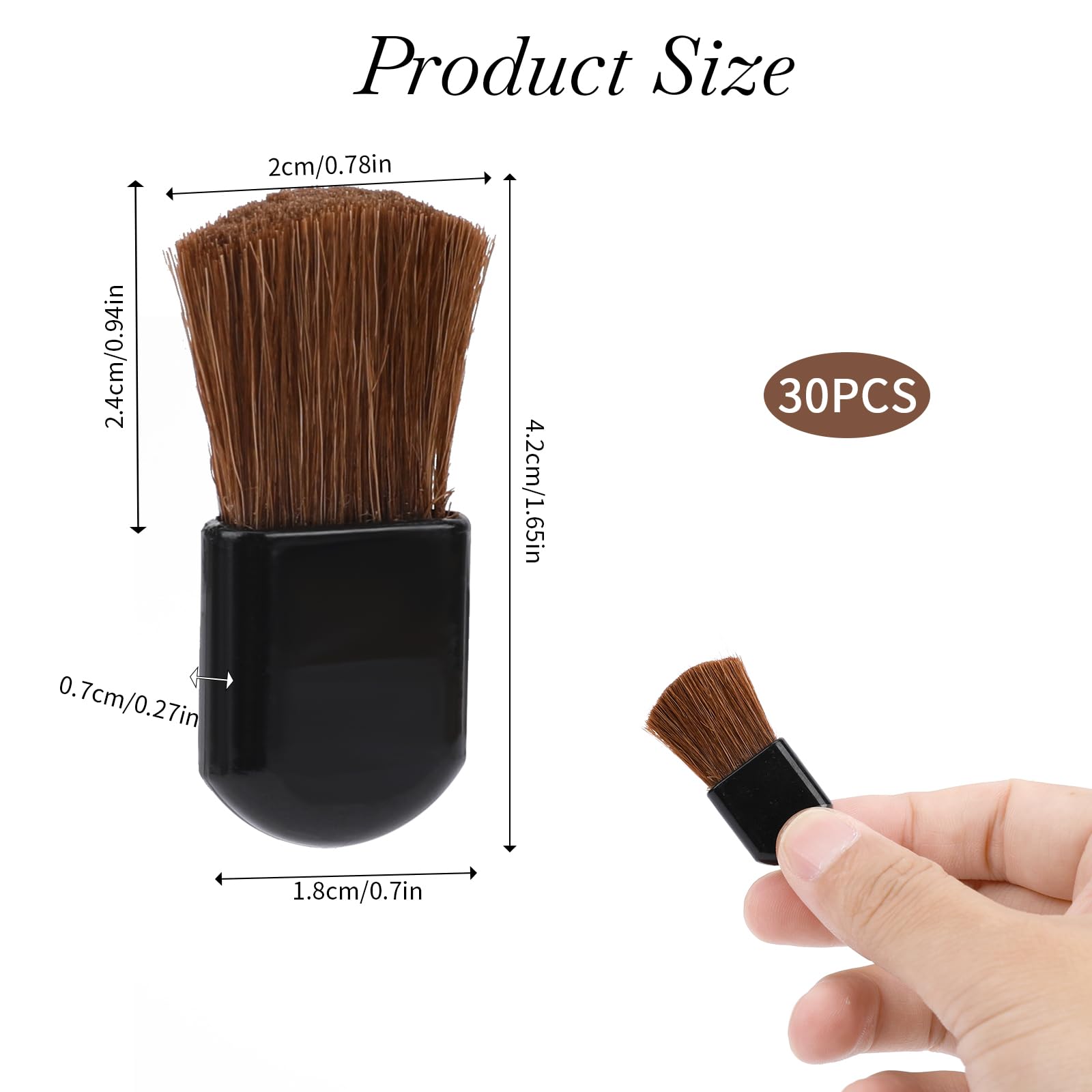 Mozeat Lens 30Pcs Disposable Makeup Brushes Small Brown Cosmetic Tools for Liquid, Cream & Powder - Model 550667_1-602