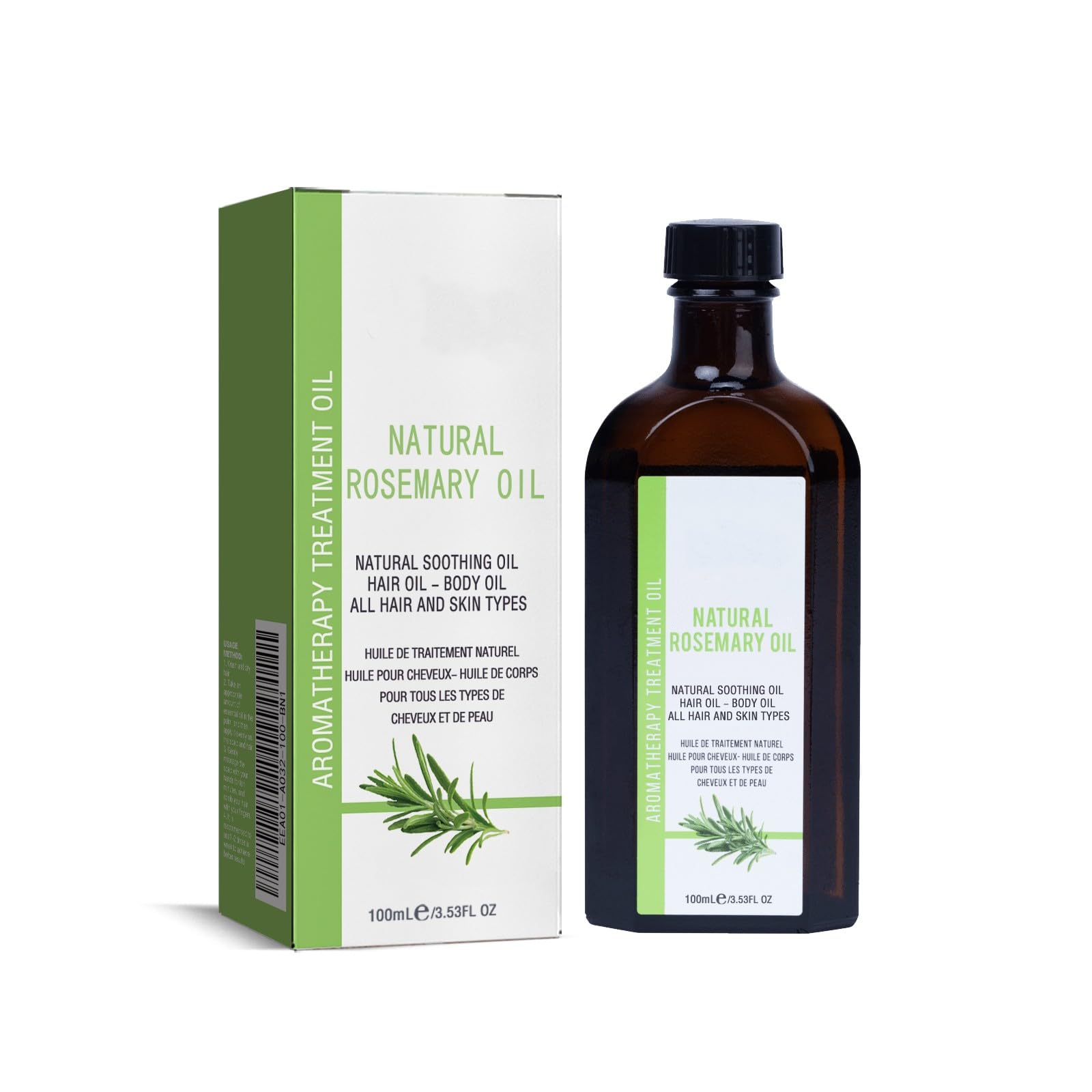 Natural Rosemary Aromatherapy Treatment Oil for Hair and Body, 100ml