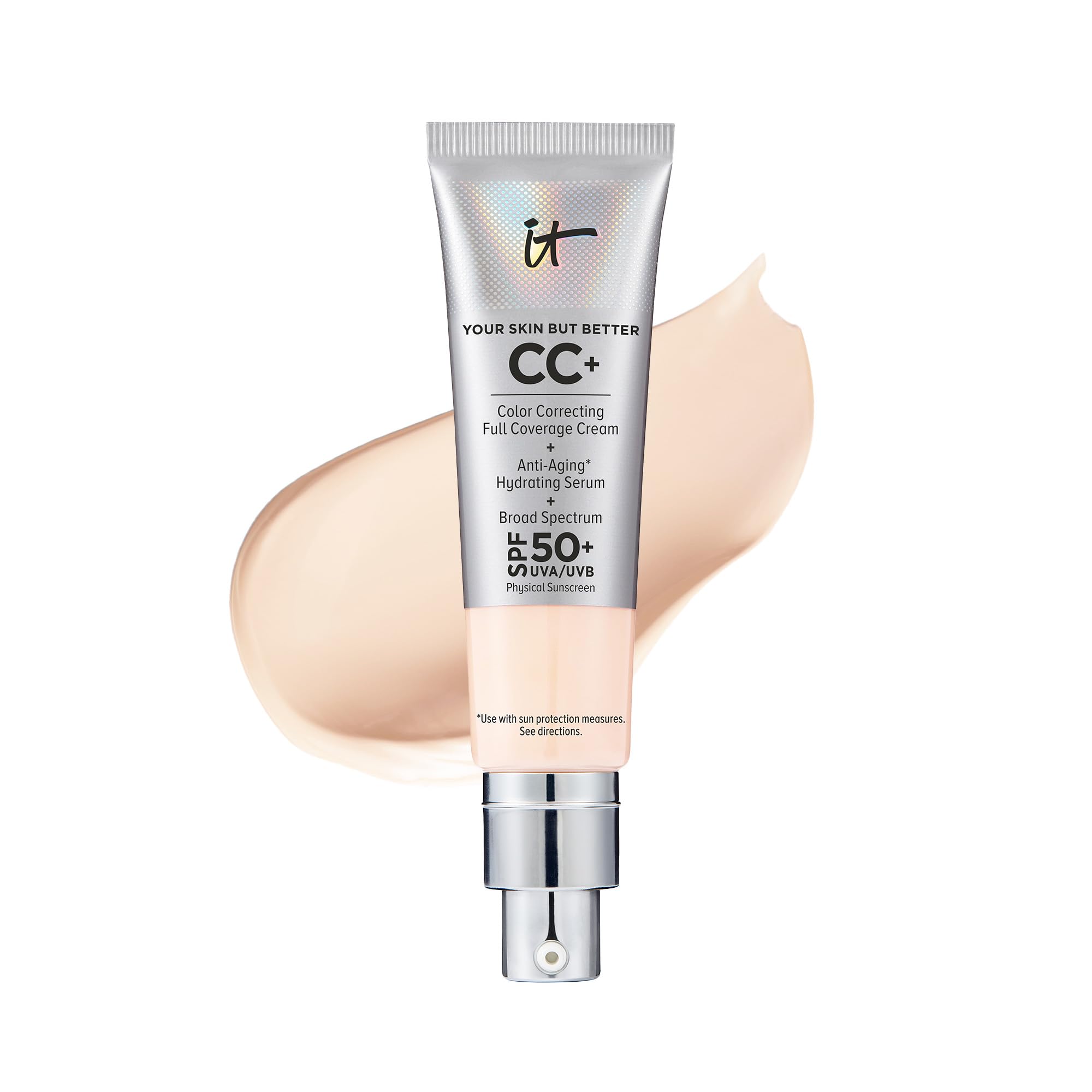It Cosmetics Your Skin But Better Cc+ Cream, Fair Beige - Color Correcting Cream, Full-Coverage Foundation, Hydrating Serum & Sp
