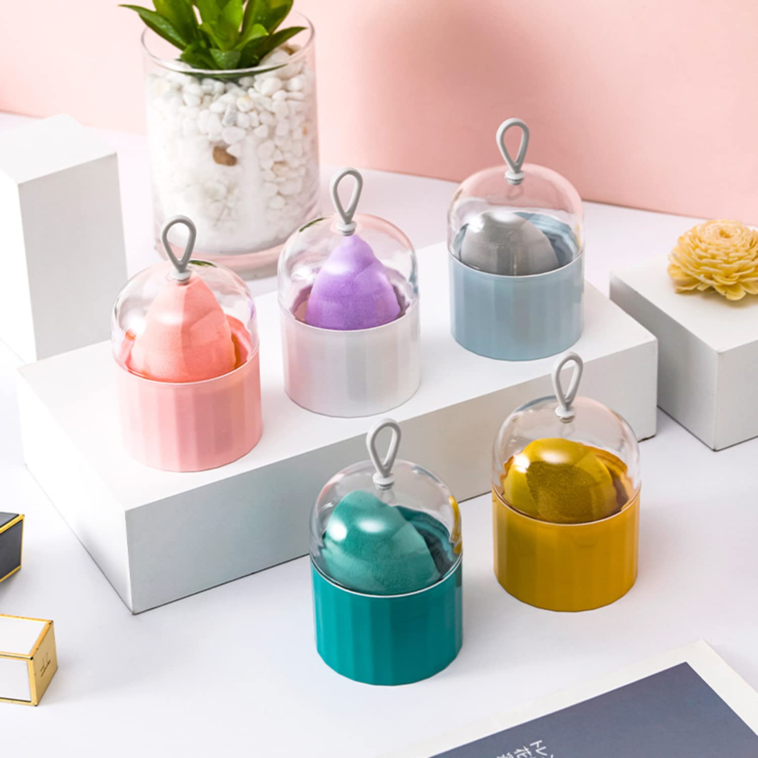 Makeup Sponge Blender Holder Travel Carrying Case Sponge Drying Rack Stand Holder Egg Powder Puff Drying Shelf Cute NO SPONGE IN