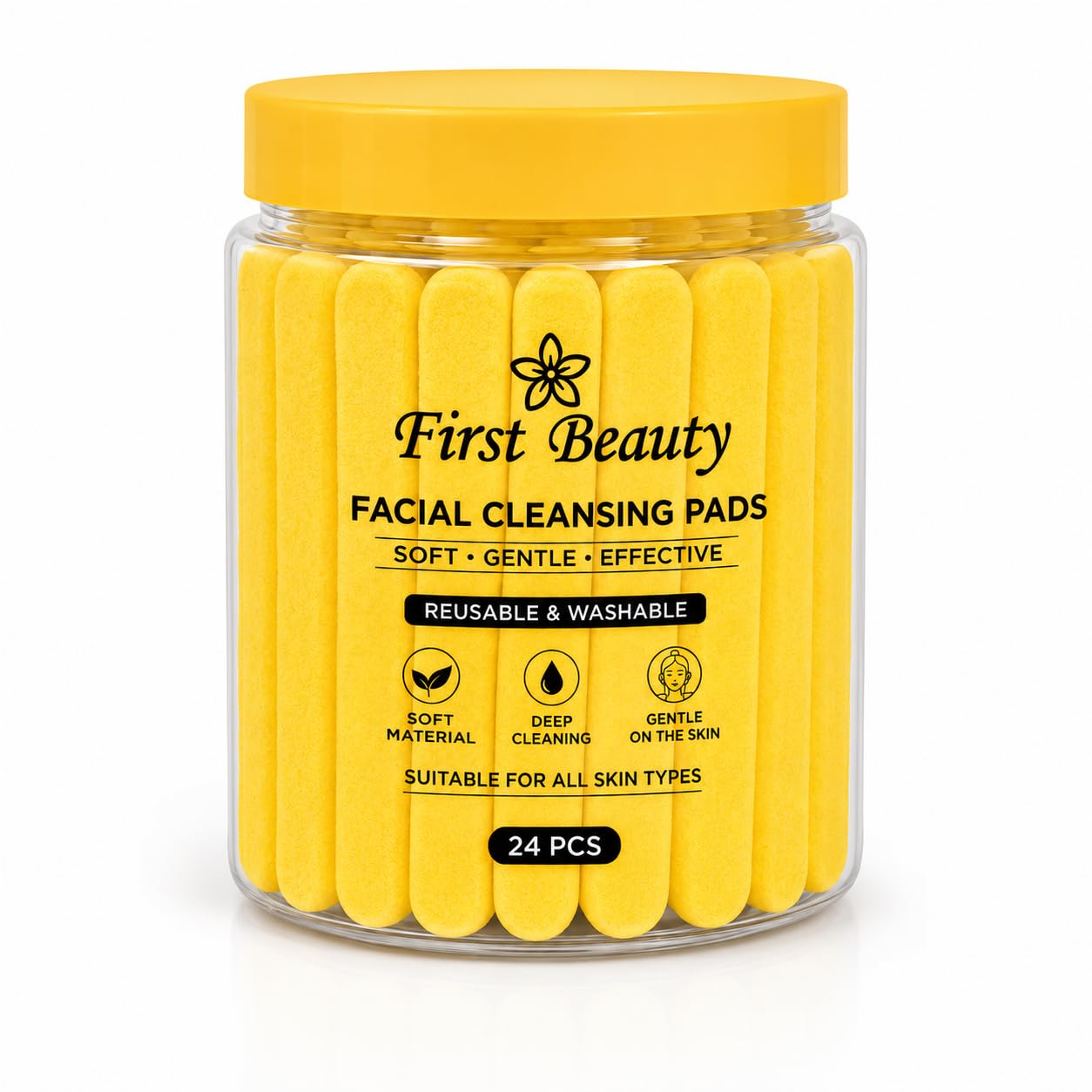 First Beauty Facial Cleansing Pads Stick Pack Of 24 | Reusable & Washable Face Cleansing Pads | Soft & Gentle For All Skin Types