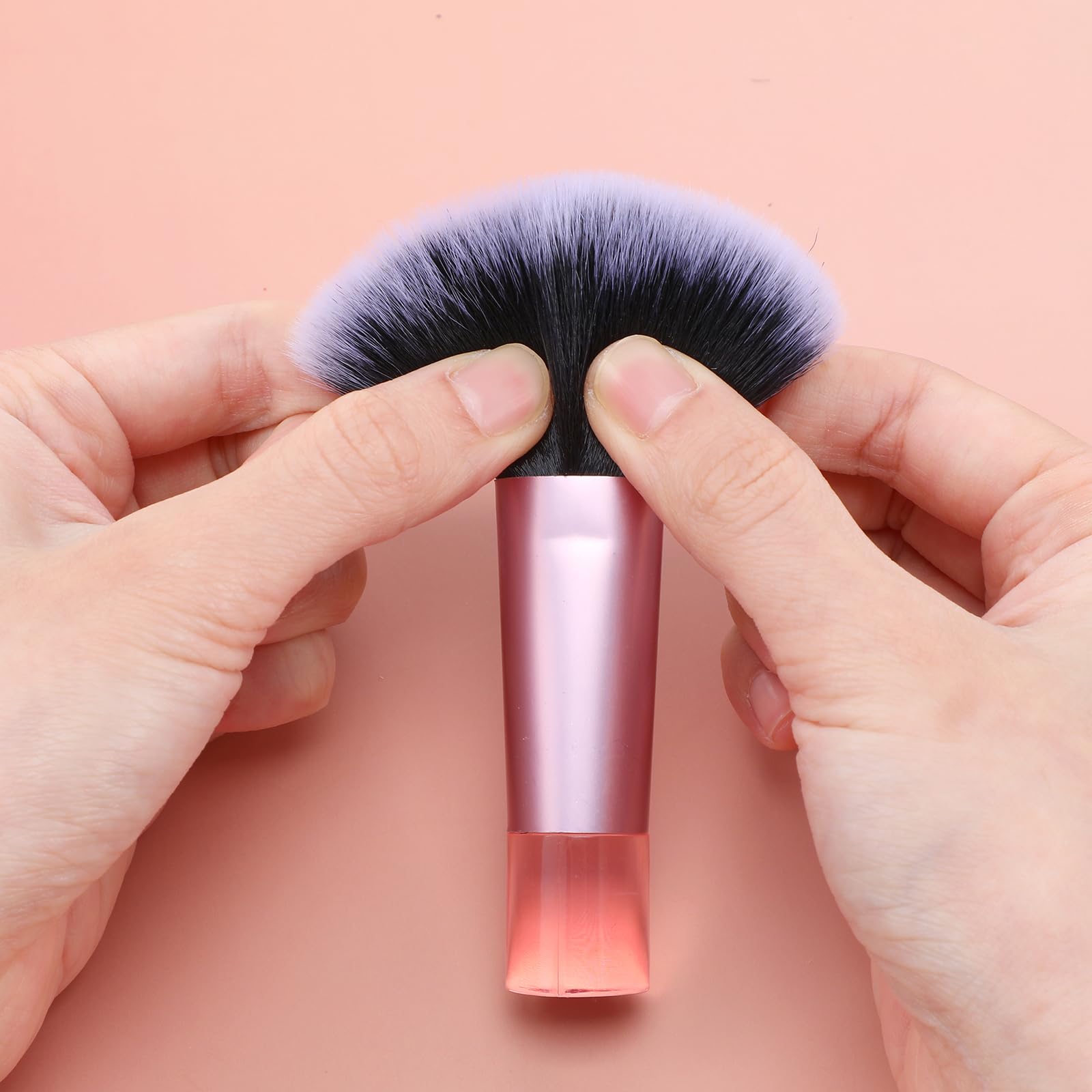 Yolev 10 Pcs Travel Makeup Brush Set - Pink Mini Brushes, Portable Size, Plastic Material, Model 575754_5_2W570kAt4