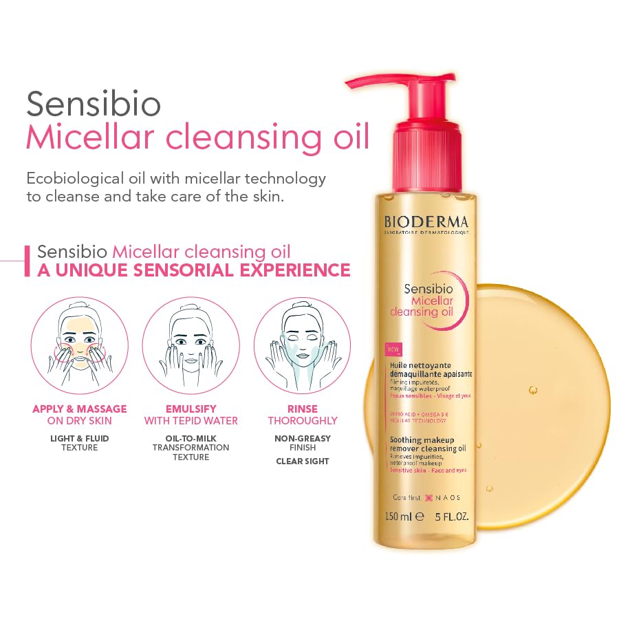 Bioderma - Sensibio Micellar Cleansing Oil 150ml - The 1st eco-biological micellar oil that cleanses and cares for the skin
