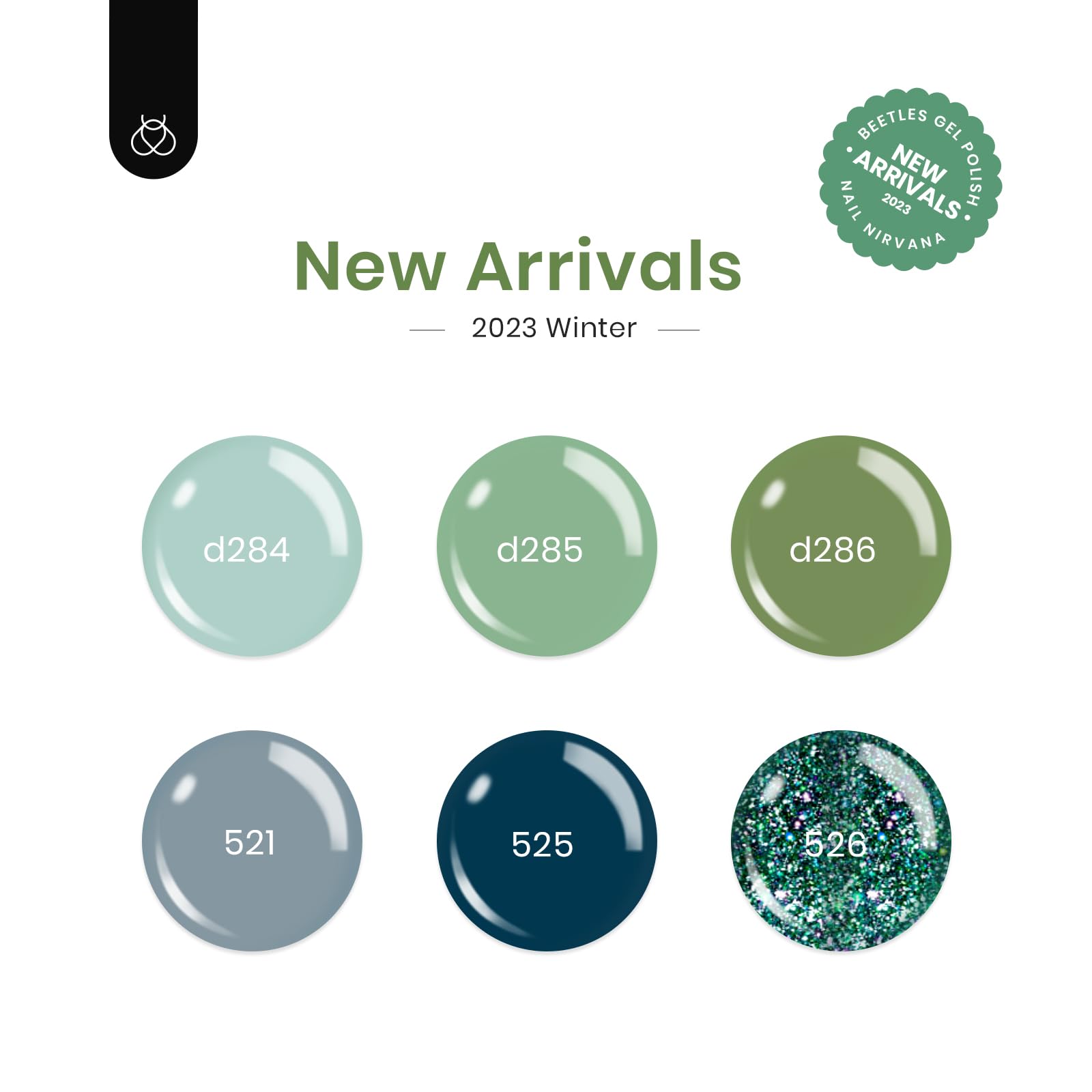 Beetles Spring Gel Nail Polish Set - 6 Colors Green Blue Glitter Gel Nail Polish Gel Soak Off Uv Gel Polish Nail Art Manicure Gi