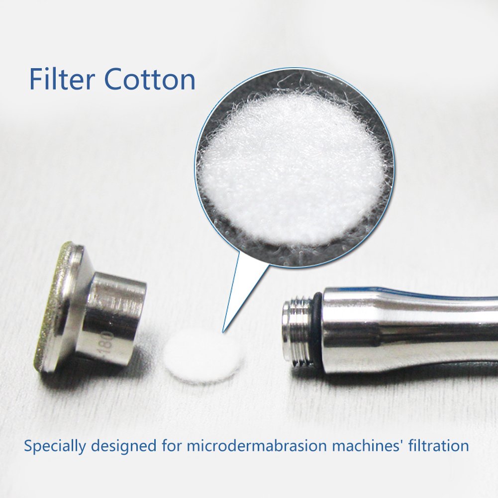Microdermabrasion Cotton Filters Replacement, 500pcs Replacement Sponge Cotton Filter Round Filtering Pads Microdermabrasions Fi