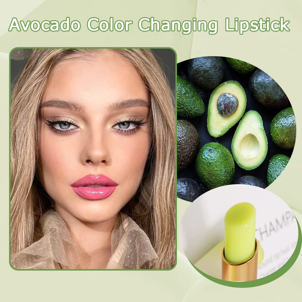 Evpct 2Pcs Avocado Tinted Lip Balms Ph Lip Color Changing Lipstick Balm Stain Gift Set Queen For Women Girls Korean Mood Long La