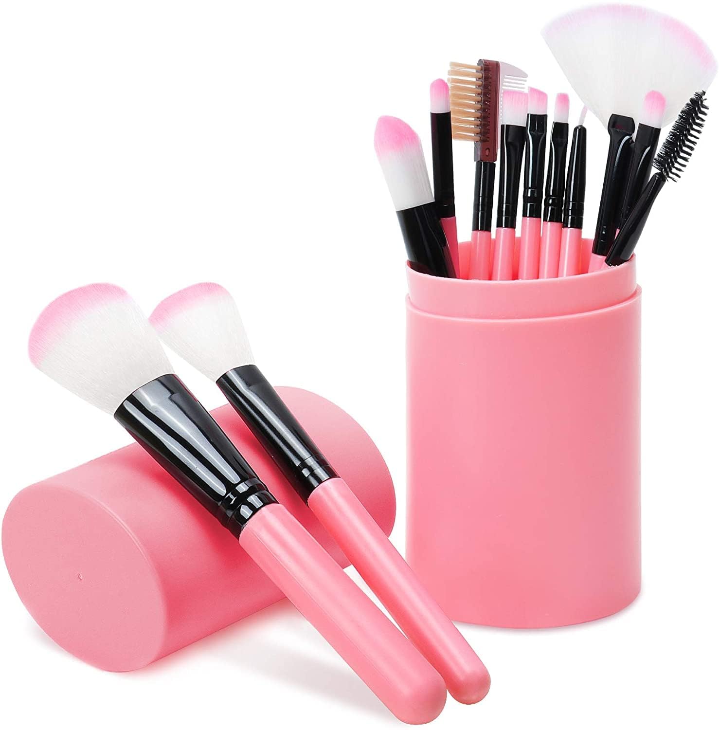 Swizhuda Beauty Makeup Brushes Set For Womens/Girls  12Pcs Syntheic Fiber Hair Brush Set For Make Up (Pink)