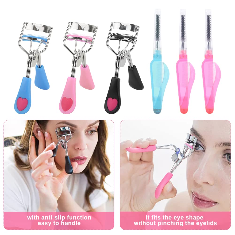 14 Pcs Eyelash Curler Set, 3 In 1 Eyelash Curler With Built In Comb, Include Eyelash Curler, Eyelash Comb Eyebrow Brush And Refi
