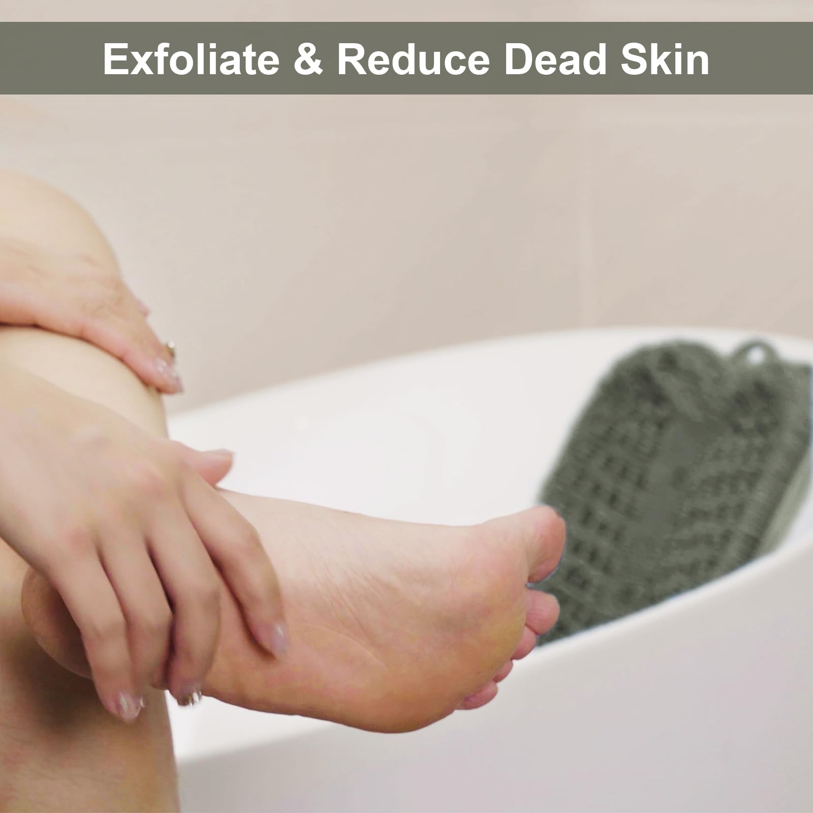 Beskar Shower Foot Scrubber Mat With Non-Slip Suction Cups, Foot Spa Brush For Cleaning & Exfoliating Your Feet No Bend, Foot Po