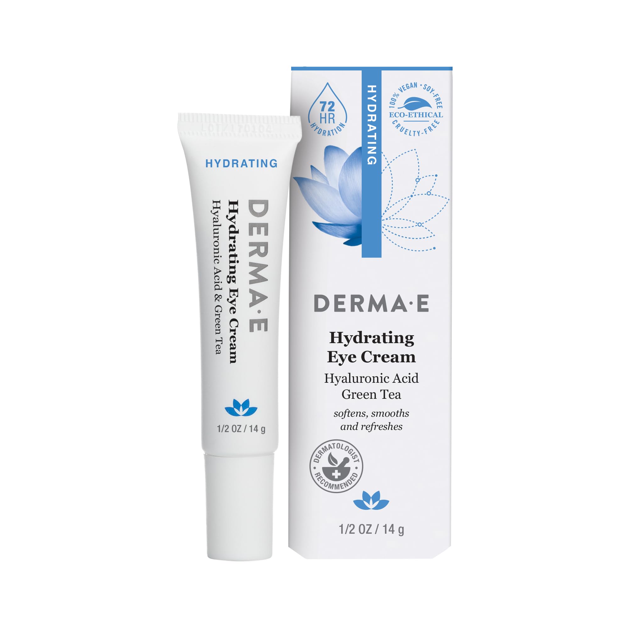 DERMAE Hydrating Eye Cream  Firming and Lifting Hyaluronic Acid Treatment  Under Eye and Upper Eyelid Cream Reduces Puffiness