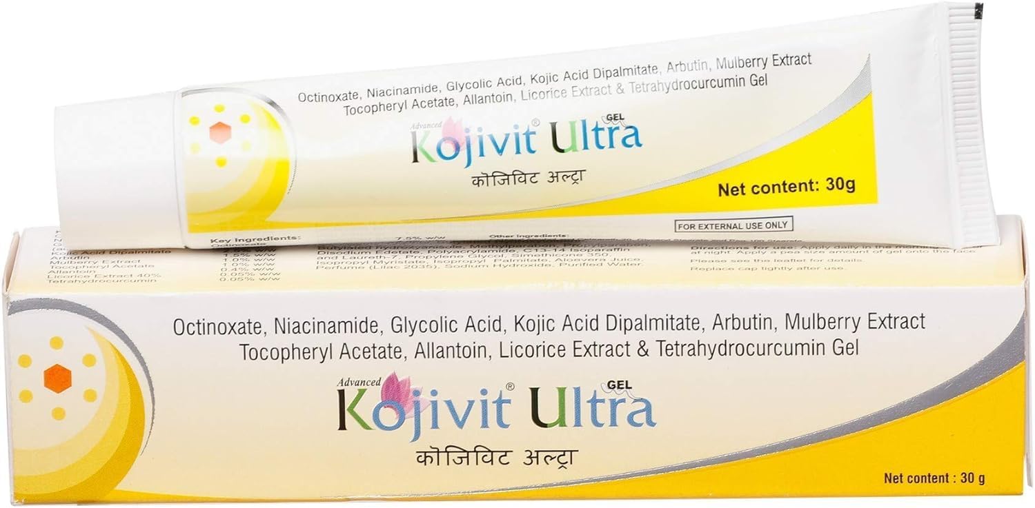 Pharm Kojivit Ultra Gel| For Dark Spots & Hyperpigmentation| Contains Vitamin E, Glycolic Acid, Niacinamide And Kojic Acid| Redu