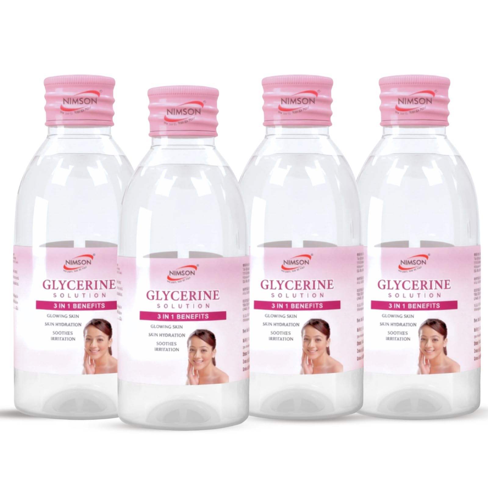 Nimson Pure Glycerine Solution For Skin & Face  Pack Of 4 (50Ml Each) | Natural Moisturizer & Cleanser For Dry, Glowing Skin Al