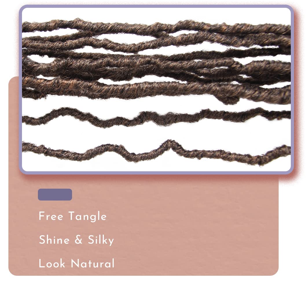 BOHOBABE 14 Inch New Faux Locs With Curly End 6 Packs Soft Locs Crochet Hair Short Natural Crochet Braids (6Packs,T27)