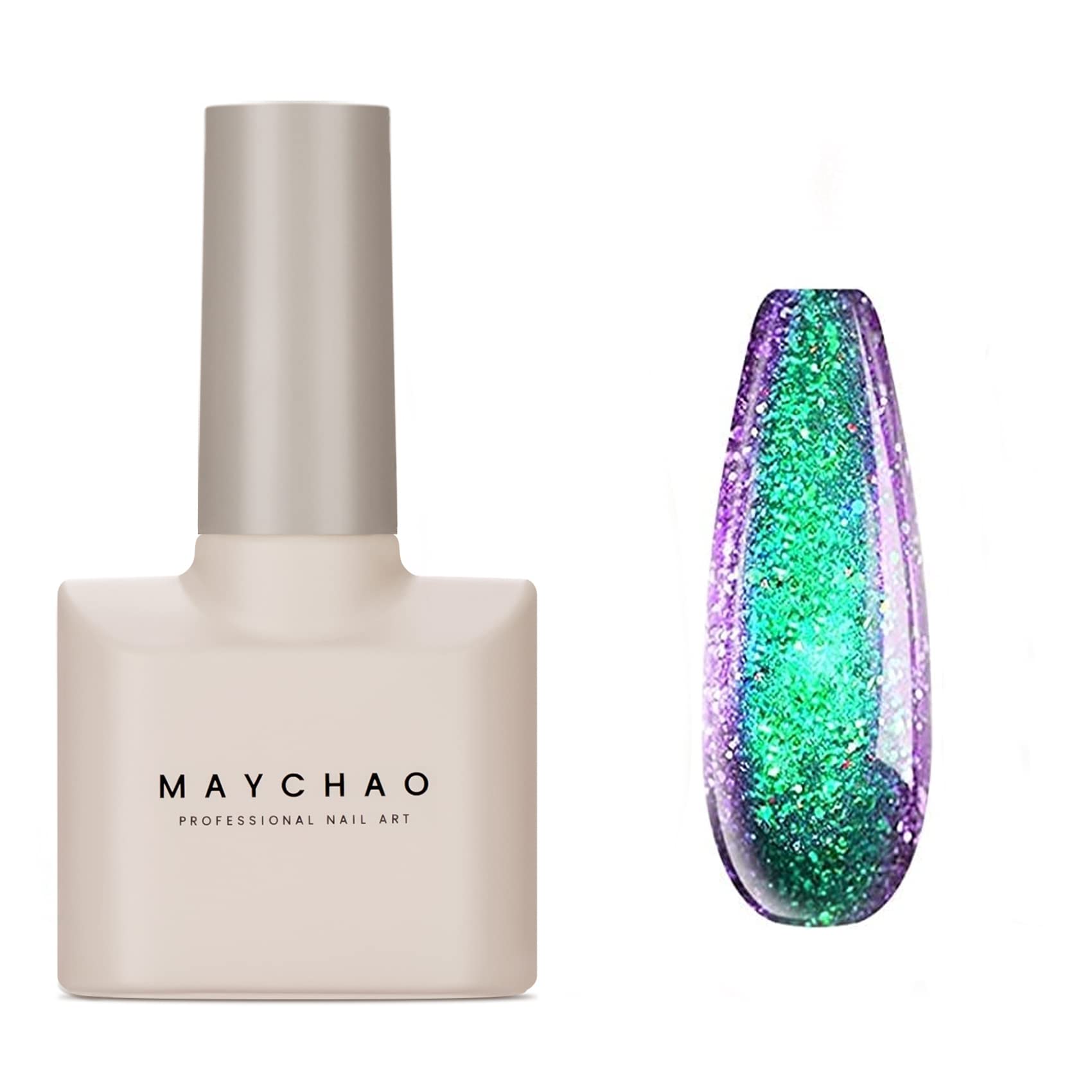 MAYCHAO 15ML Chameleon Gel Nail Polish 1Pc Green to Purple Nail Polish Soak Off UV LED Nail Gel Polish Nail Art Starter Manicure