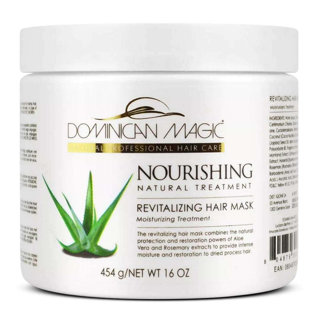 DOMINICAN MAGIC Nourishing Revitalizing Hair Mask with Aloe Vera, Hair Treatment, Deep Repair & Revitalize for Dry, Damaged Hair