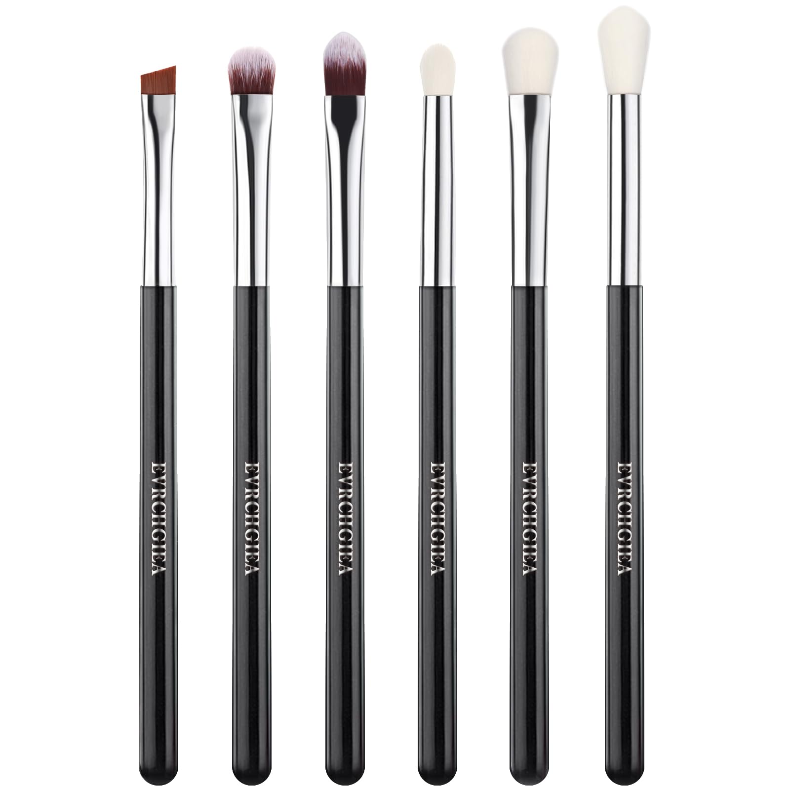 Eye Makeup Brush Set, 6 Pcs Professional Blending Eyeshadow Makeup Brushes for Concealer Eyebrows Eyeliner, Soft Hairs & Wood Ha