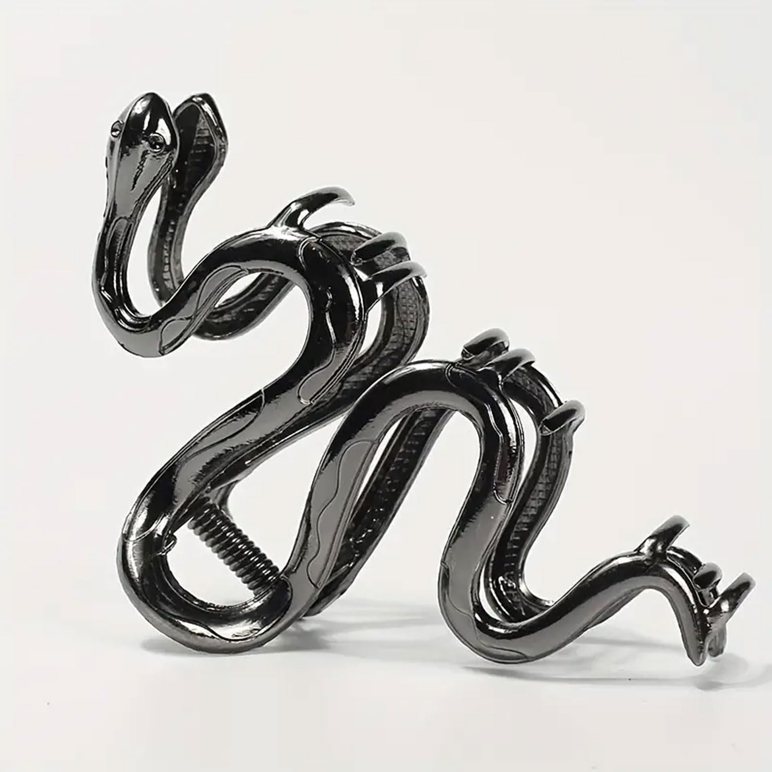 Muumoo Black Snake Metal Hair Clip, 1Pcs 4.52Inch, Elegant Wavy Snake Design, Strong Hold Grip For Thin/Thick Hair, Daily Wear W