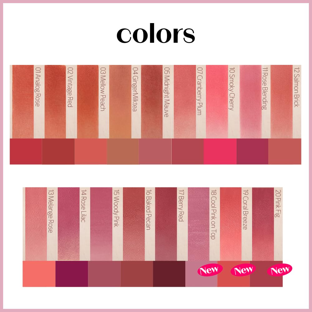Etude Fixing Tint #19 Coral Breeze (23Ad) | Long Lasting High Pigmented Liquid Lipstick | Waterproof Lightweight Matte Finish Li