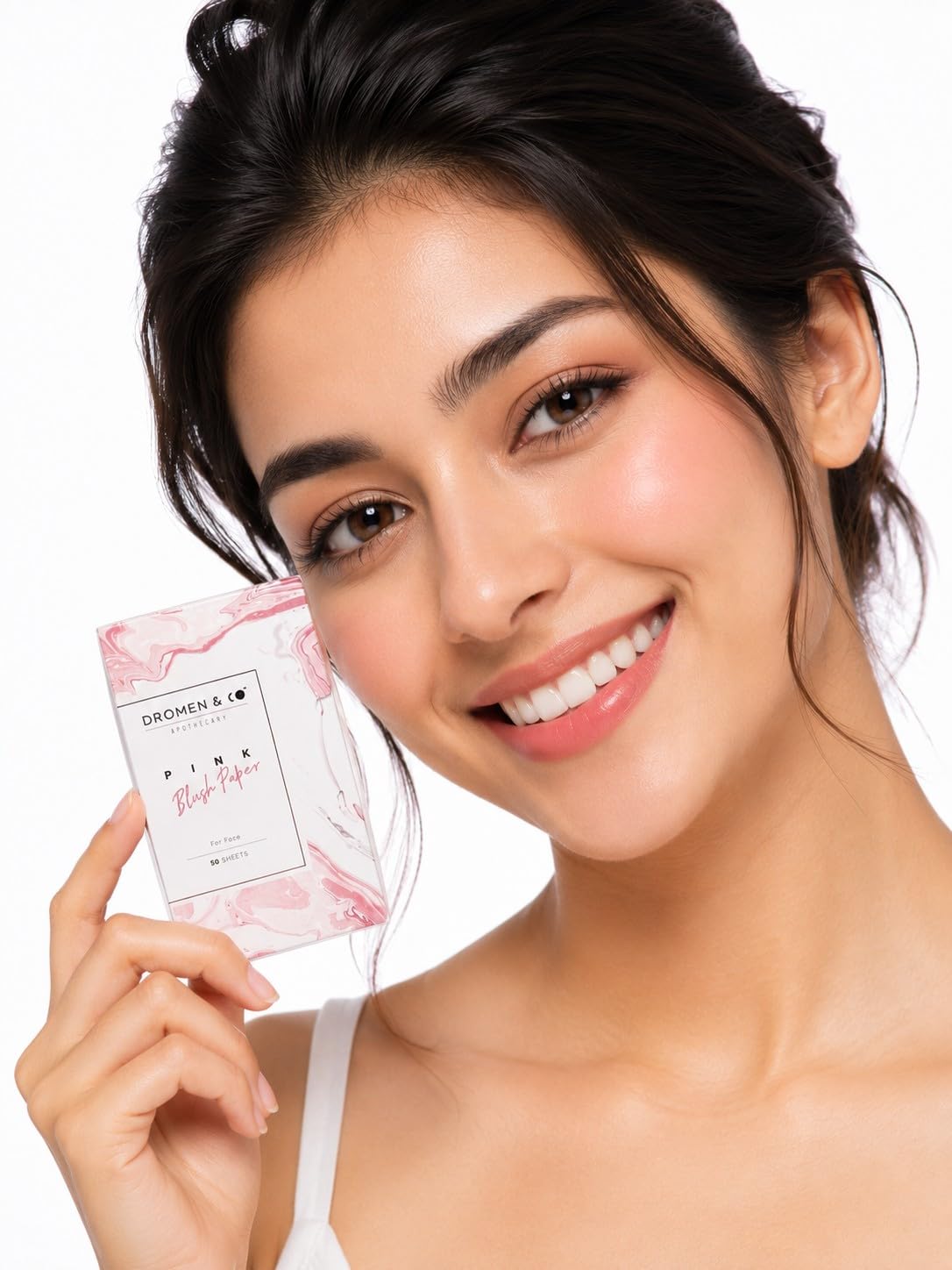Dromen & Co Pink Blush Face Papers | Blusher For Cheeks | Portable, Soft & Easy To Use | Face Blusher (50 Sheets Pack)