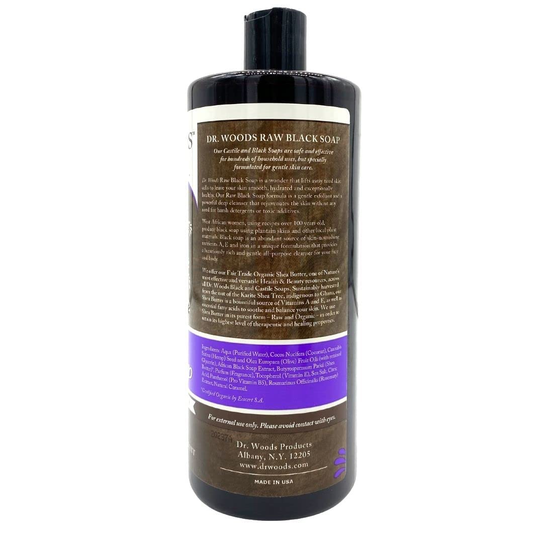 Dr. Woods Naturally Original Gentle Moisturizing, Raw Black Soap 32 Oz (Pack Of 6)