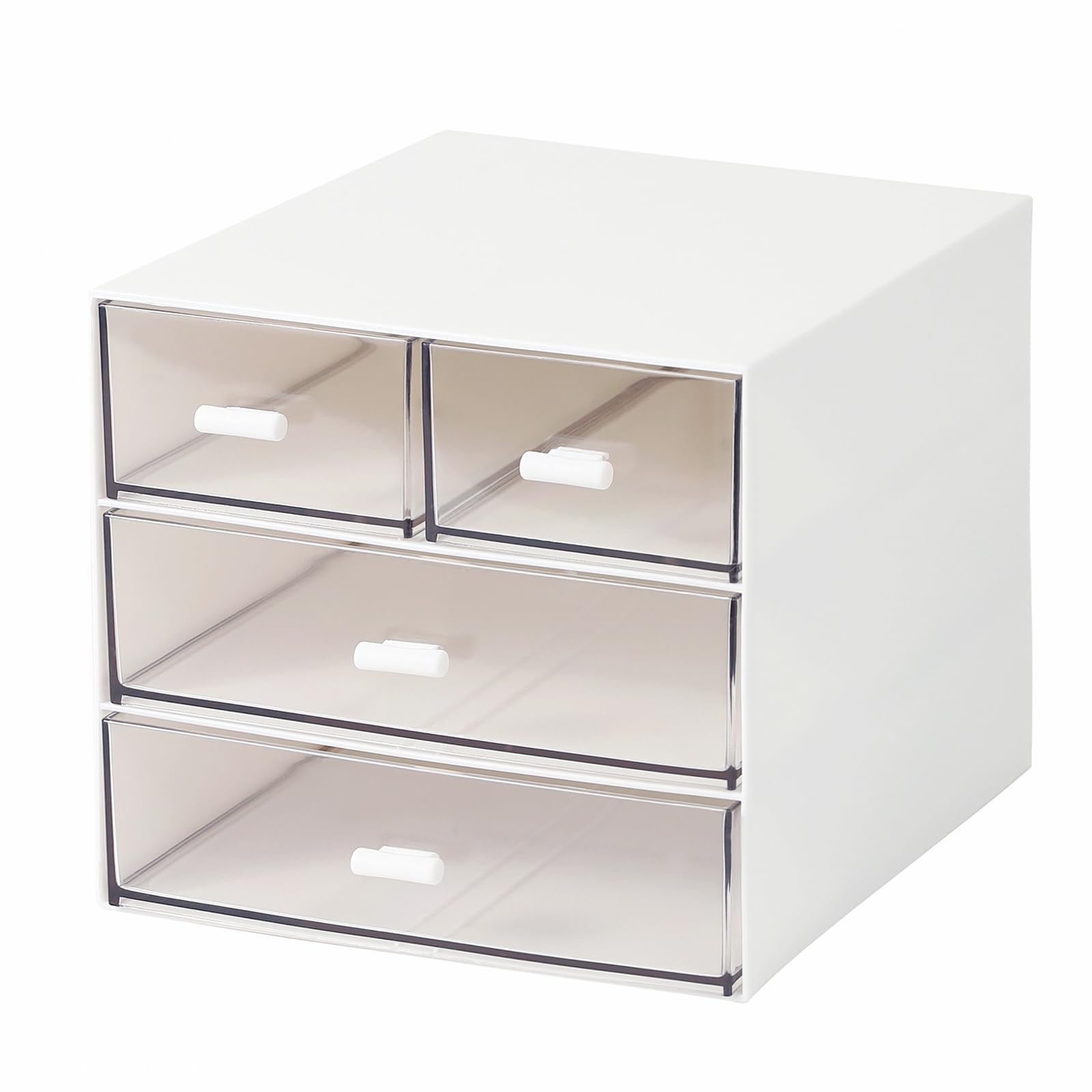 Milulugo Makeup Organizer With 4 Drawers, Desk Organizer, Cosmetics Storage Box For Nail Polish, Lipstick, Brushes, Jewelry, Ski