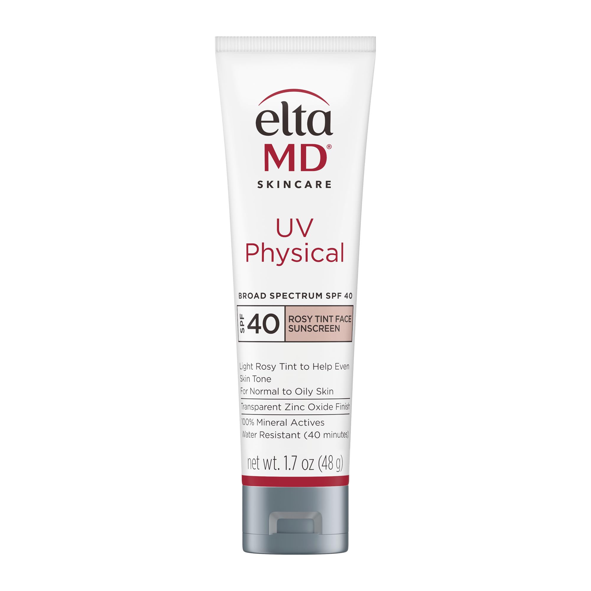Eltamd Uv Physical Rosy Tint Sunscreen For Face, Spf 41 Antixoidant Tinted Sunscreen, 100% Mineral Actives, 1.7 Oz