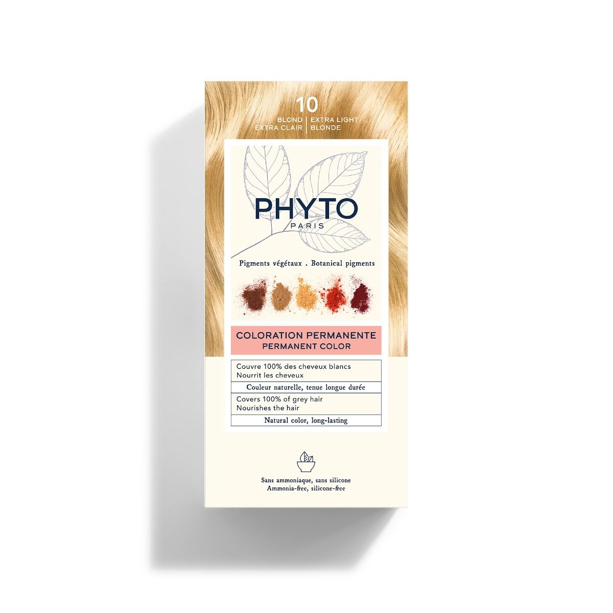 Phytocolor 10 Extra Light Blonde Hair Color for Women - Permanent Hair Dye with Botanical Pigments - Enriched with Jojoba & Mano