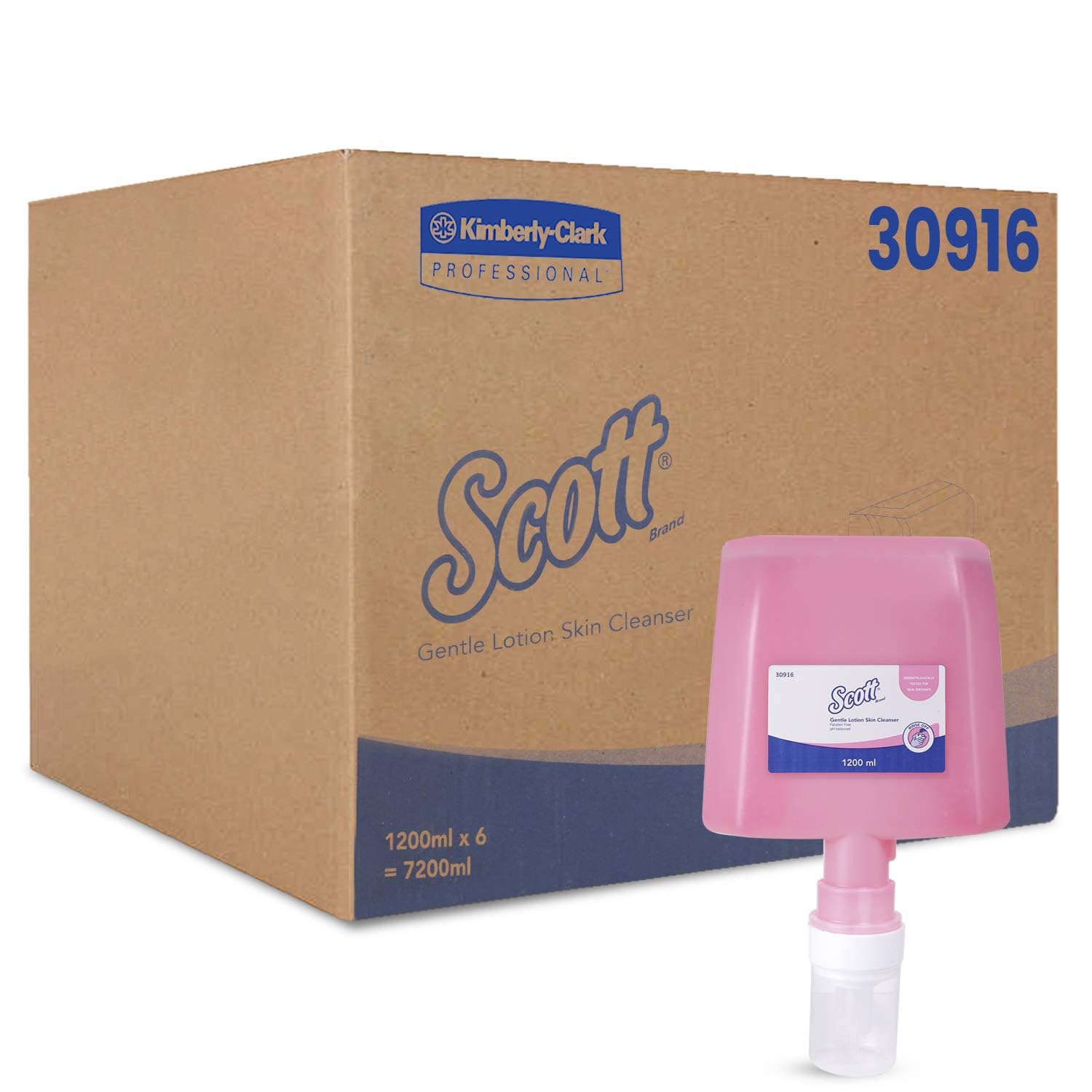 Scott Gentle Handwash Lotion Soap, Pack Of 6, 1.2L/Cassette (Total 7.2 Liters) (30916)