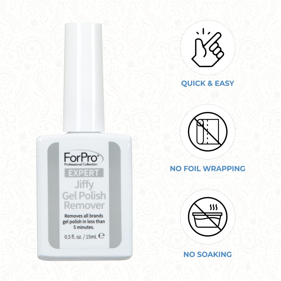 ForPro Professional Collection Gel Polish Remover, Quick & Easy 0.5 Fl Oz, Clear - Removes All Brands in Under 5 Minutes