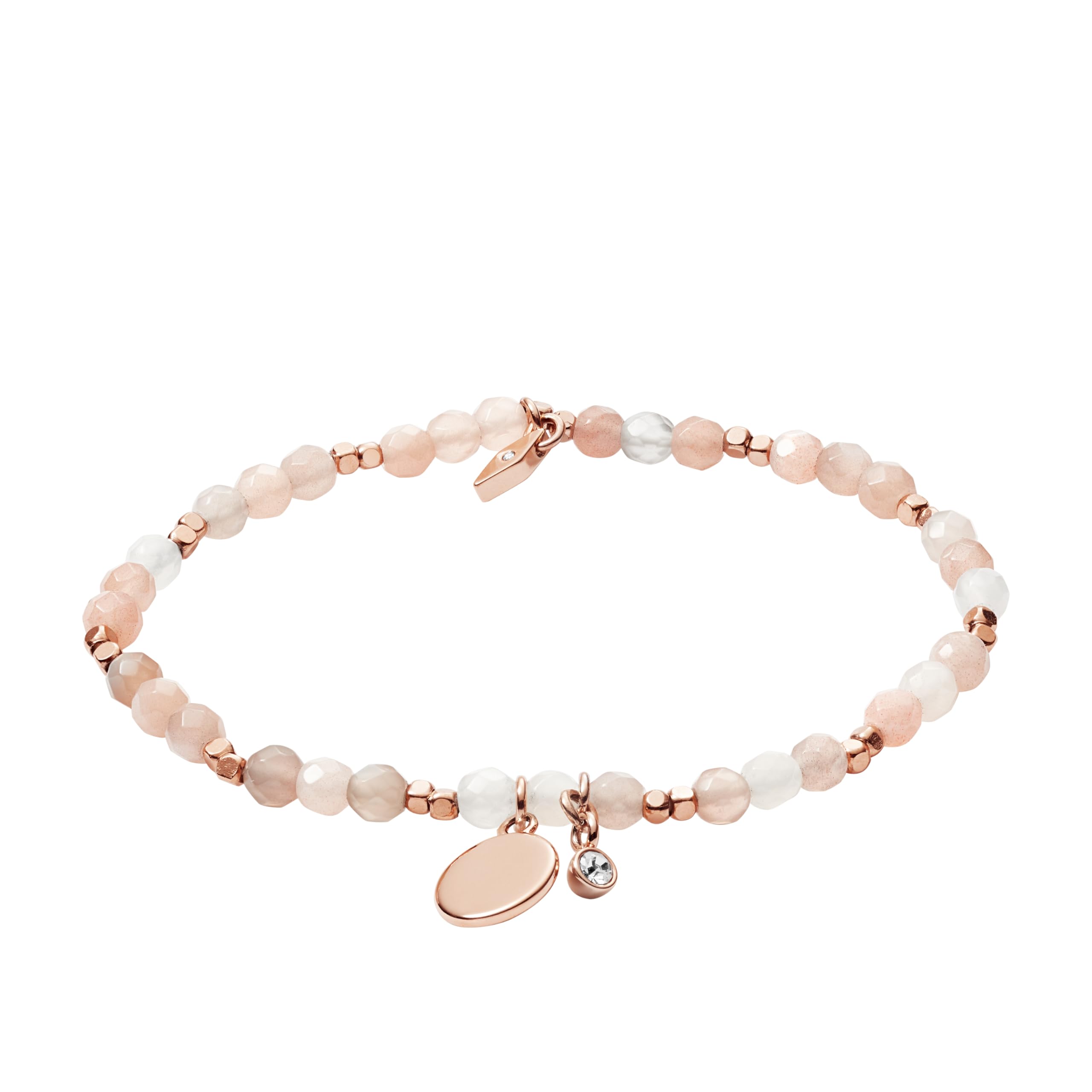 Fossil Womens Rose Gold-Tone Beaded Bracelet, Color: Rose Gold (Model: JA6945791)