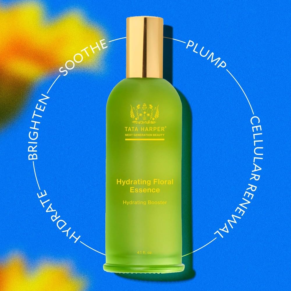 Tata Harper Hydrating Floral Essence, Hyaluronic Acid Face Mist, Hydrating, 100% Natural, Made Fresh in Vermont, 50ml