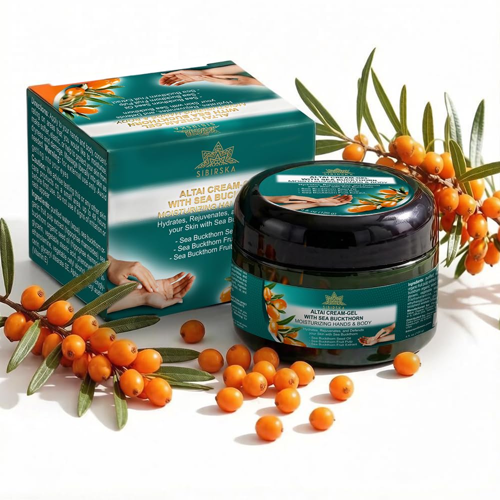 Sea Buckthorn Cream with Omega 7 Hand and Body Moisturizer for Dry Skin