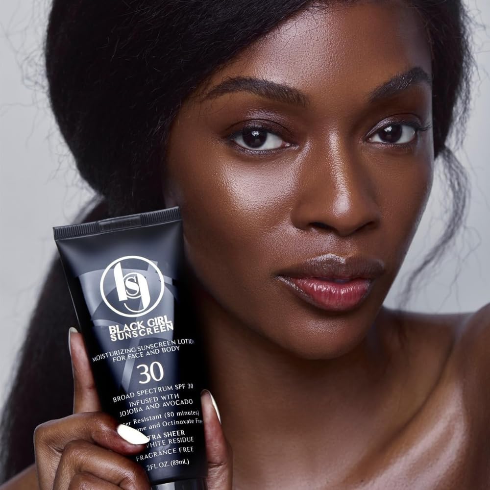 Black Girl Sunscreen - Face & Body Moisturizing Sunscreen Lotion Spf 30, No White-Residue For Melanin Rich Skin (2 Fl. Oz.)