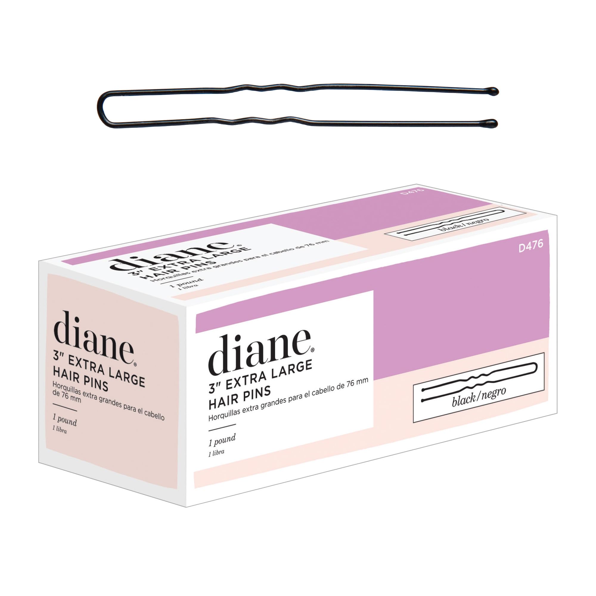 Diane Hair Pins, 3 Black, 1 lb. (Approximately 400 Pins)