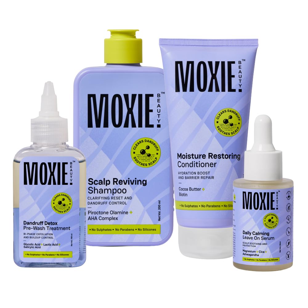 Moxie Beauty Scalp Treatment (Scalp Sos Routine) | Dandruff Detox, Clarifying Cleanse & Hydration Boost | Glycolic, Lactic & Sal