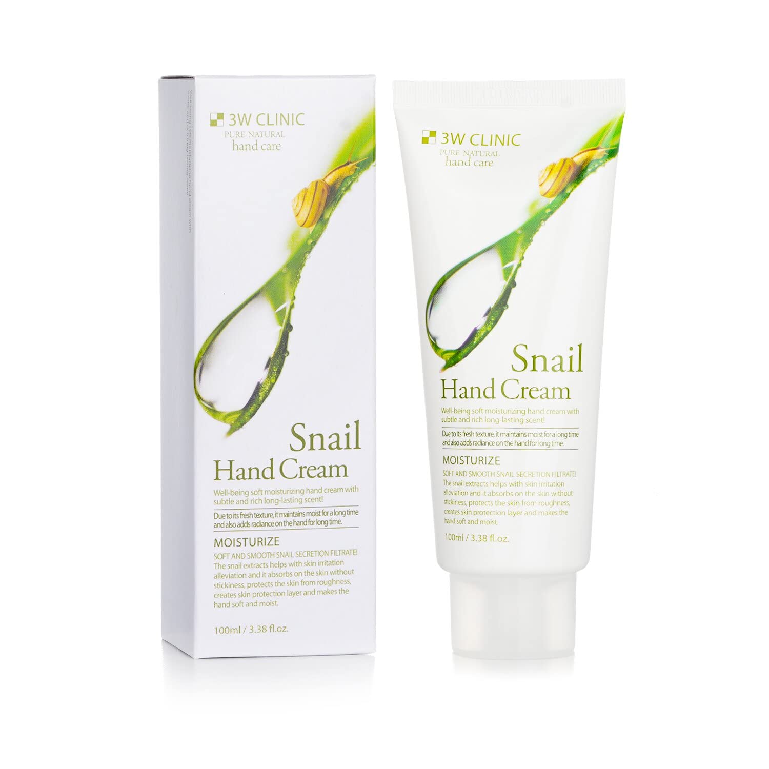 3W Clinic Hand Cream, Snail, 3.38 Ounce
