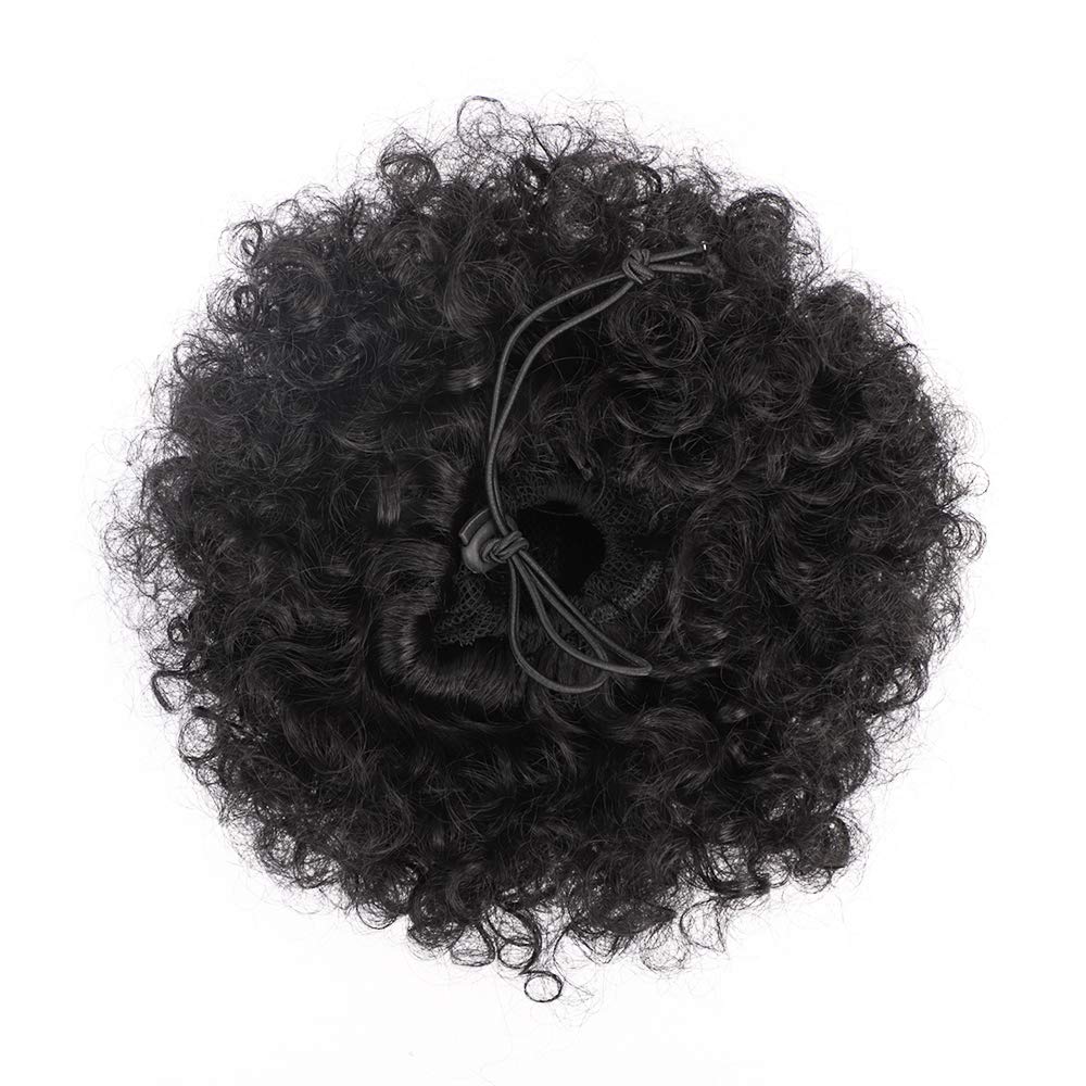 Yinmei Baibian Afro Puff Drawstring Ponytail Kinky Curly Bun Hair Synthetic Short Extensions Hairpieces Updo Hair For Black Wome