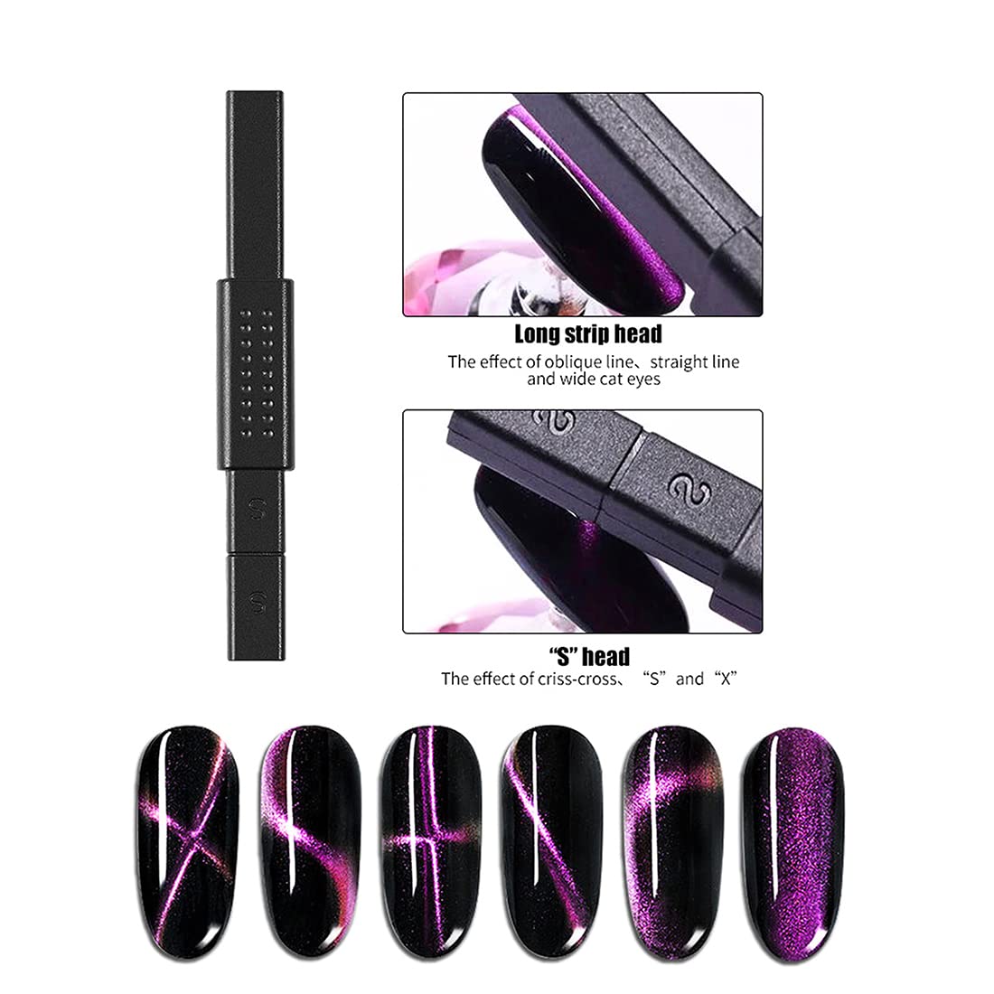 Xeaohesy 10 Pieces Nail Magnet Tool Set Double-Head Flower Design Multi-Function Magnet Board Magnet Stick Nail Magnet Pens Anim