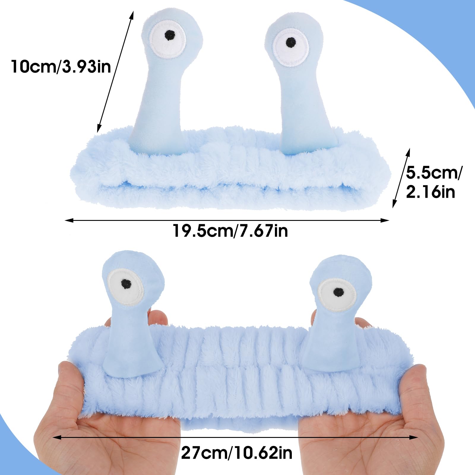 Molain Snail Headband, Face Wash Headband, Spa Hair Bands Makeup Headbands Women Cartoon Cute Coral Fleece Elastic Headband Crea