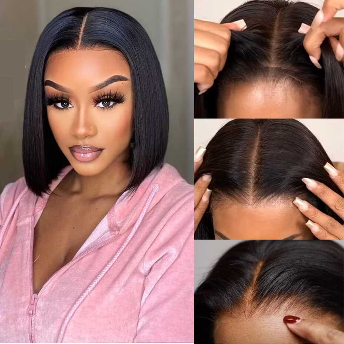 UNICE Bye Bye Knots Bob Wig Human Hair Pre-Bleached Invisible Knots 7x5 Lace Front Wigs Human Hair Pre Everything Glueless Wigs 
