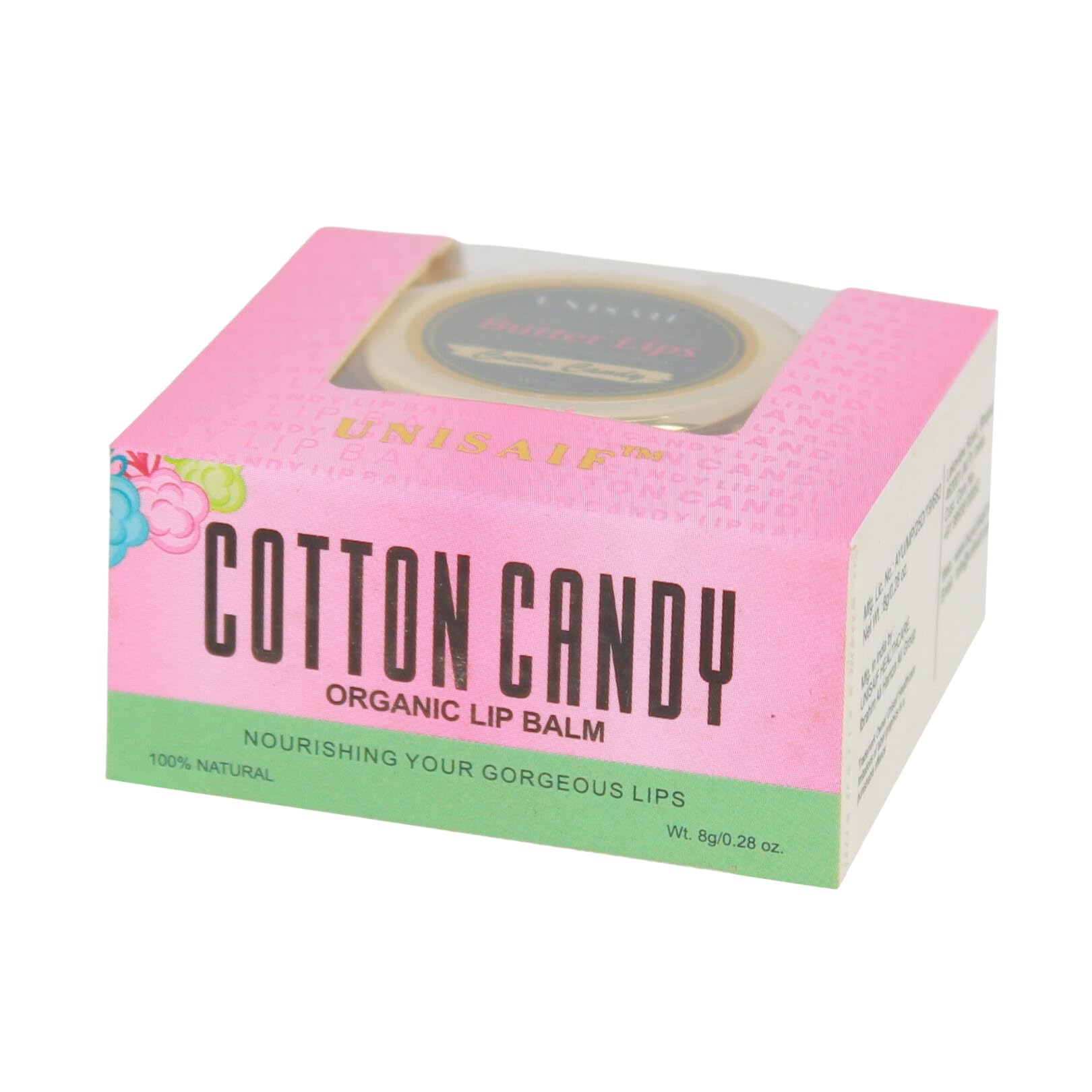 UNISAIF Cotton Candy Lip Balm - Organic Lip Balm Lip Brightening for Dark Lips | Lip Repair for Dry Cracked Lips | Christmas Nat
